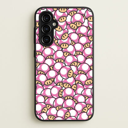 Mushroom Pattern - Pink  - The Super Mario Bros Phone Case for Galaxy A54