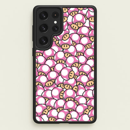 Mushroom Pattern - Pink  - The Super Mario Bros Phone Case for Galaxy S22 Ultra