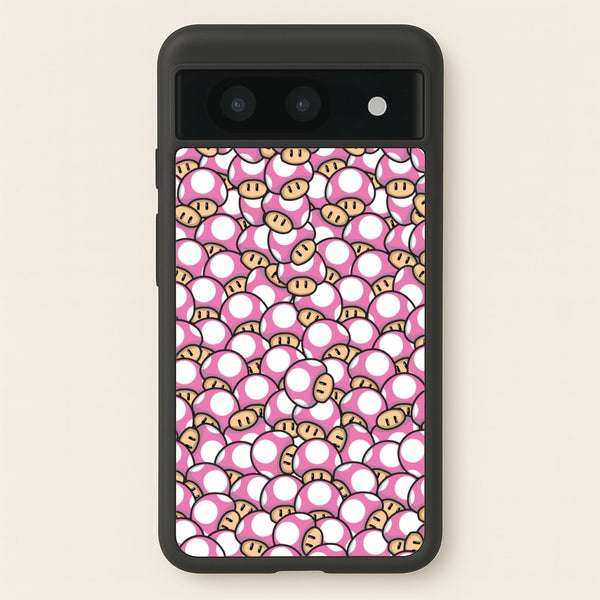 Mushroom Pattern - Pink  - The Super Mario Bros Phone Case for Google Pixel 8a