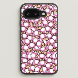 Mushroom Pattern - Pink  - The Super Mario Bros Phone Case for Google Pixel 9a
