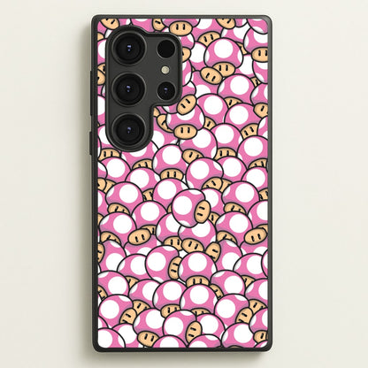 Mushroom Pattern - Pink  - The Super Mario Bros Phone Case for Galaxy S25 Ultra