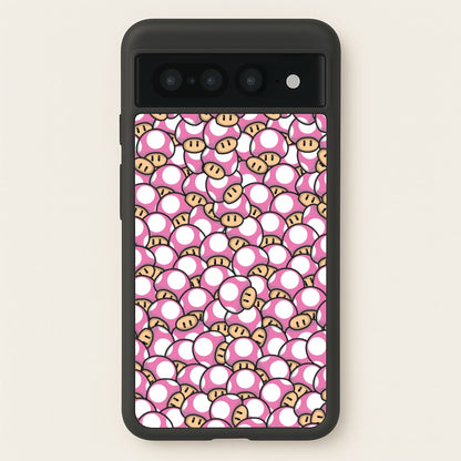Mushroom Pattern - Pink  - The Super Mario Bros Phone Case for Google Pixel 7 Pro