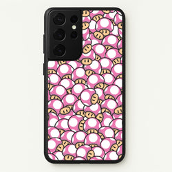 Mushroom Pattern - Pink  - The Super Mario Bros Phone Case for Galaxy S21 Ultra