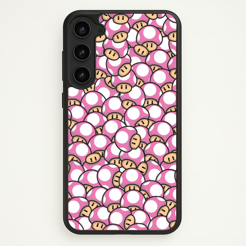 Mushroom Pattern - Pink  - The Super Mario Bros Phone Case for Galaxy S23 Plus
