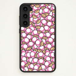 Mushroom Pattern - Pink  - The Super Mario Bros Phone Case for Galaxy S23