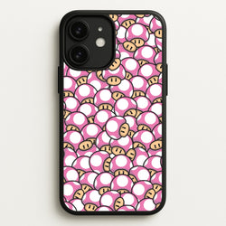 Mushroom Pattern - Pink  - The Super Mario Bros Phone Case for iPhone 11