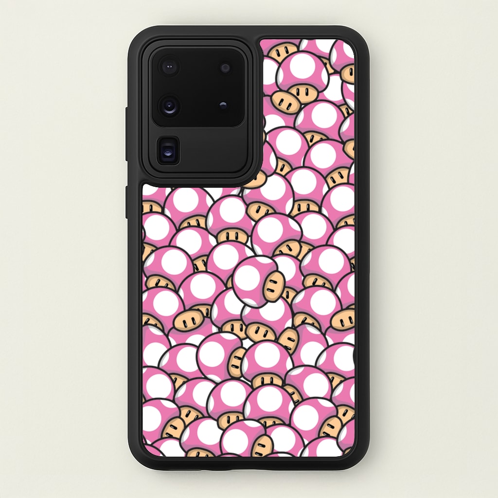 Mushroom Pattern - Pink  - The Super Mario Bros Phone Case for Galaxy S20 Ultra