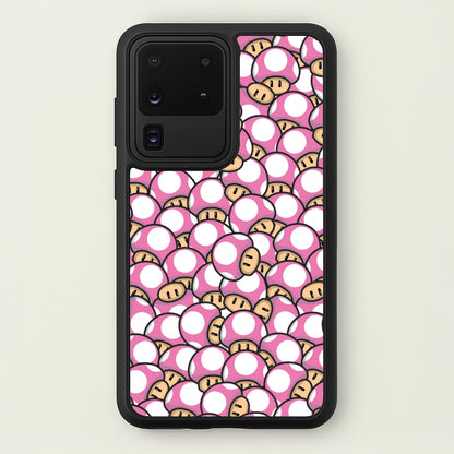 Mushroom Pattern - Pink  - The Super Mario Bros Phone Case for Galaxy S20 Ultra