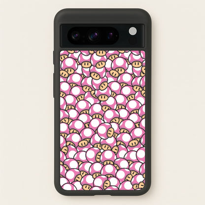 Mushroom Pattern - Pink  - The Super Mario Bros Phone Case for Google Pixel 8 Pro