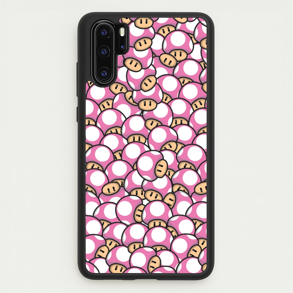 Mushroom Pattern - Pink  - The Super Mario Bros Phone Case for Huawei P30 Pro