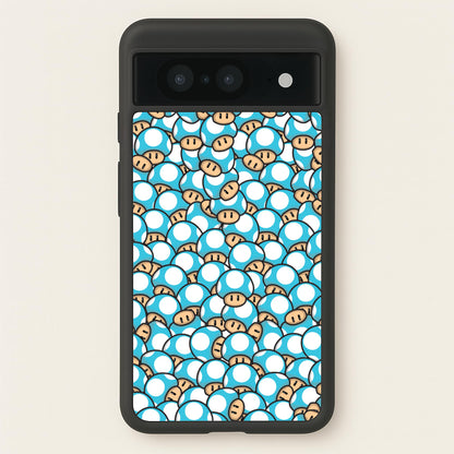 Mushroom Pattern - Light Blue  - The Super Mario Bros Phone Case for Google Pixel 8