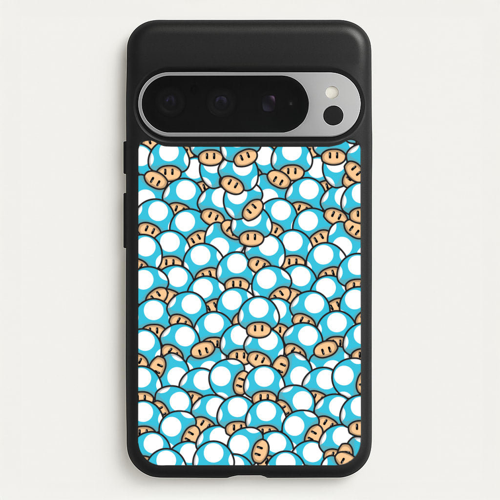 Mushroom Pattern - Light Blue  - The Super Mario Bros Phone Case for Google Pixel 9 Pro XL