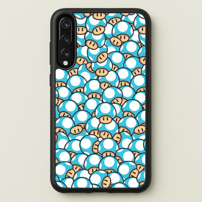Mushroom Pattern - Light Blue  - The Super Mario Bros Phone Case for Huawei P20 Pro