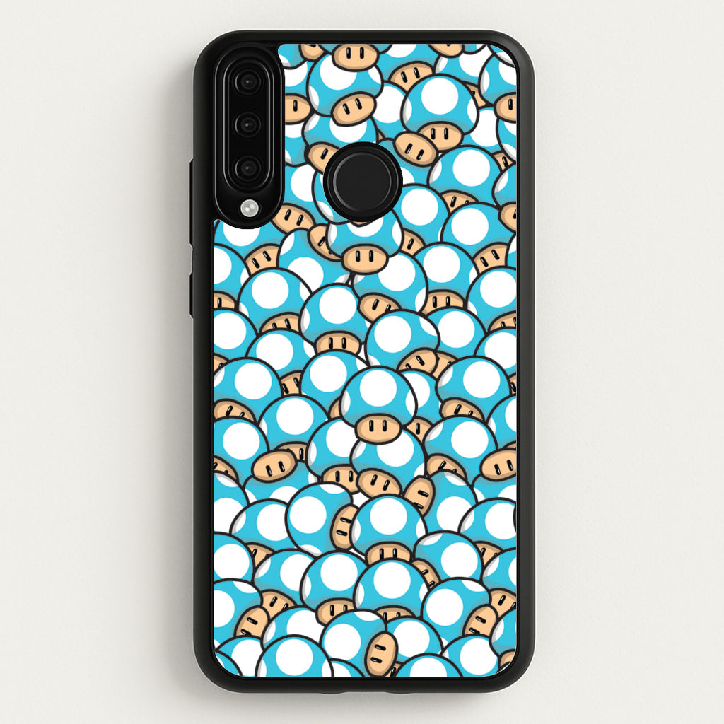 Mushroom Pattern - Light Blue  - The Super Mario Bros Phone Case for Huawei P30 Lite