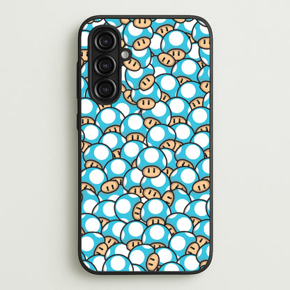 Mushroom Pattern - Light Blue  - The Super Mario Bros Phone Case for Galaxy A16