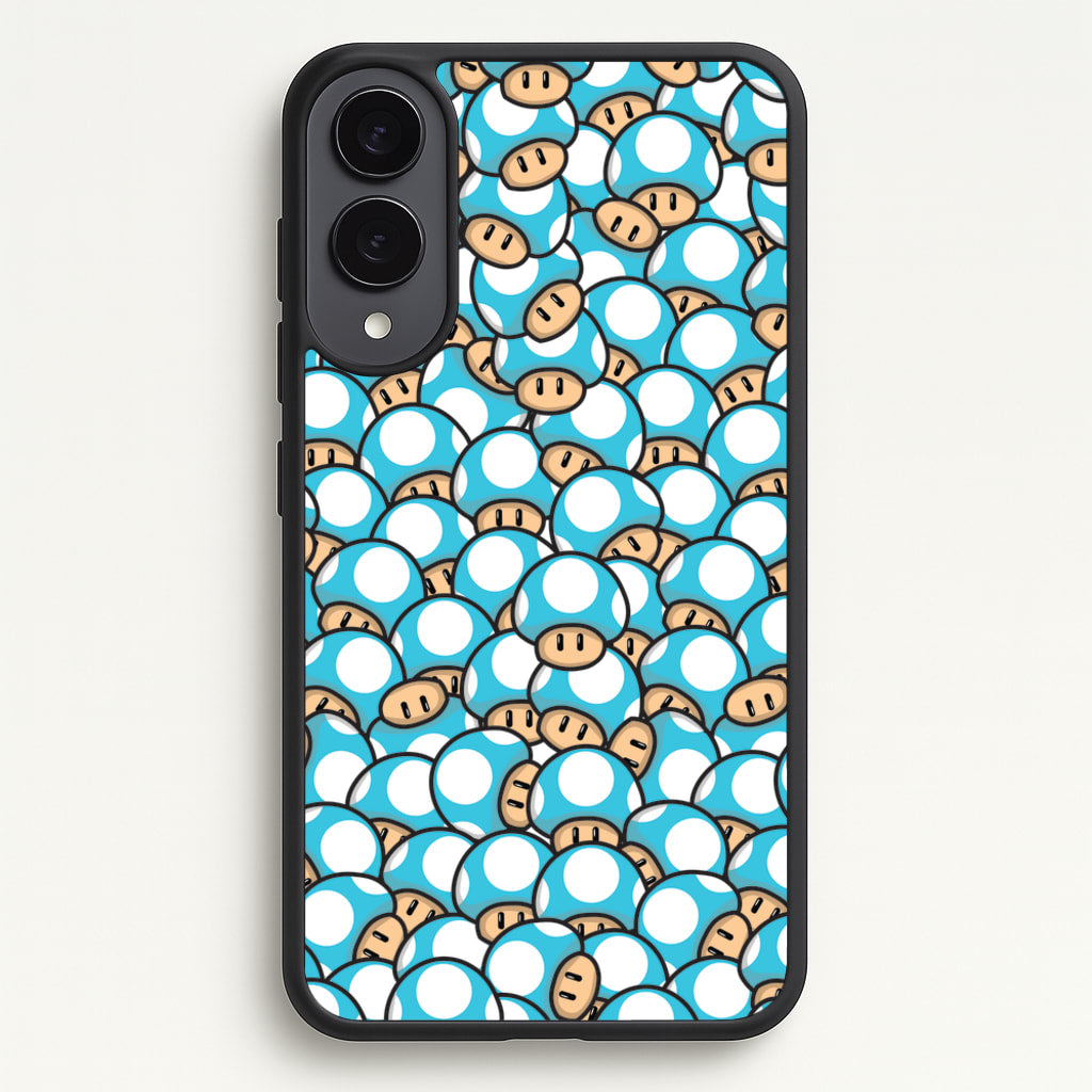Mushroom Pattern - Light Blue  - The Super Mario Bros Phone Case for Galaxy S25 Edge