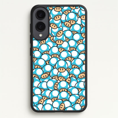Mushroom Pattern - Light Blue  - The Super Mario Bros Phone Case for Galaxy S25 Edge