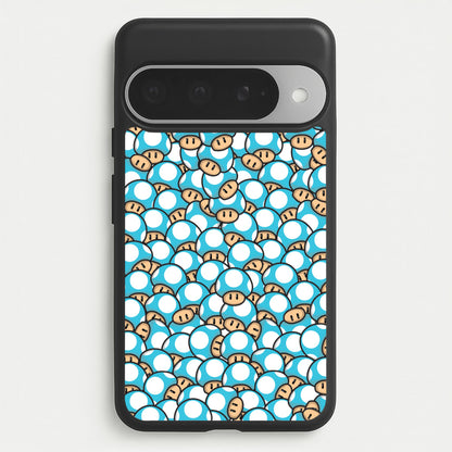 Mushroom Pattern - Light Blue Phone Case for Google Pixel 10 Pro XL