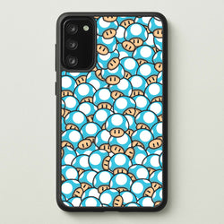 Mushroom Pattern - Light Blue  - The Super Mario Bros Phone Case for Galaxy S20