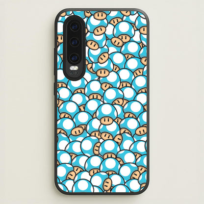 Mushroom Pattern - Light Blue  - The Super Mario Bros Phone Case for Huawei P30