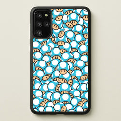 Mushroom Pattern - Light Blue  - The Super Mario Bros Phone Case for Galaxy S20 Plus