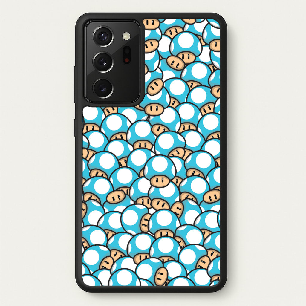 Mushroom Pattern - Light Blue  - The Super Mario Bros Phone Case for Galaxy Note 20 Ultra