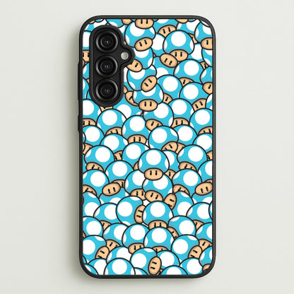 Mushroom Pattern - Light Blue  - The Super Mario Bros Phone Case for Galaxy A14