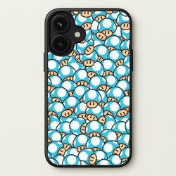 Mushroom Pattern - Light Blue Phone Case for iPhone 17