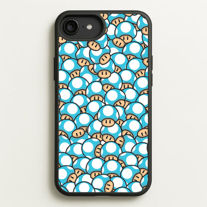Mushroom Pattern - Light Blue  - The Super Mario Bros Phone Case for iPhone 6 Plus / 7 Plus / 8 Plus