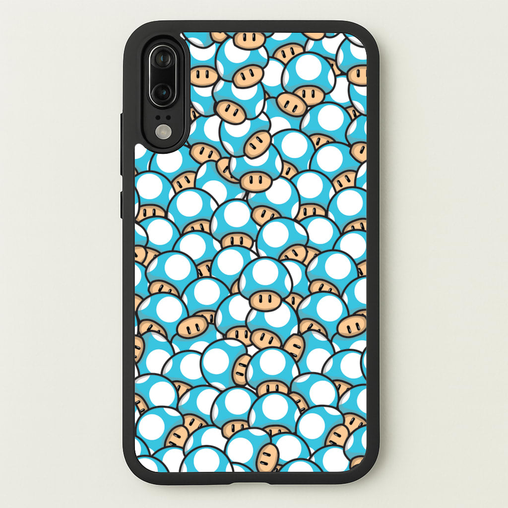 Mushroom Pattern - Light Blue  - The Super Mario Bros Phone Case for Huawei P20