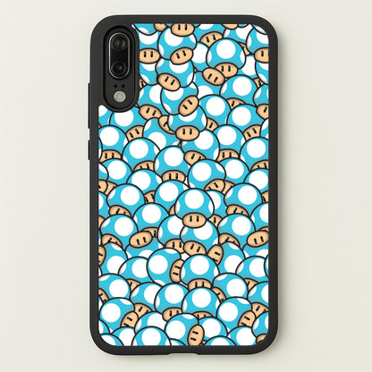 Mushroom Pattern - Light Blue  - The Super Mario Bros Phone Case for Huawei P20