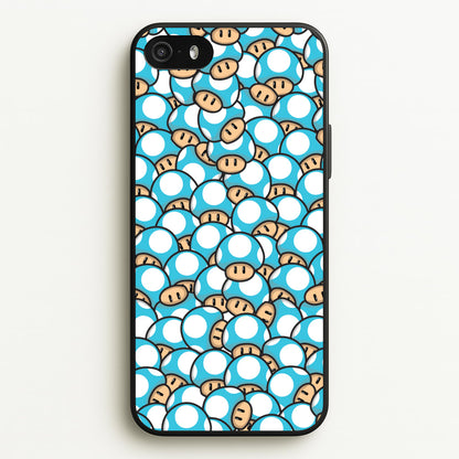 Mushroom Pattern - Light Blue  - The Super Mario Bros Phone Case for iPhone 5 / 5s / SE 2016