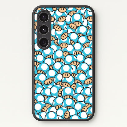 Mushroom Pattern - Light Blue  - The Super Mario Bros Phone Case for Galaxy S25 Plus