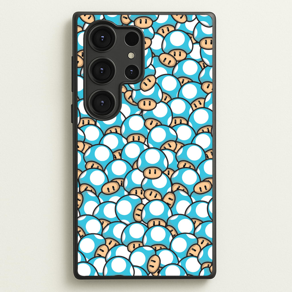 Mushroom Pattern - Light Blue  - The Super Mario Bros Phone Case for Galaxy S25 Ultra