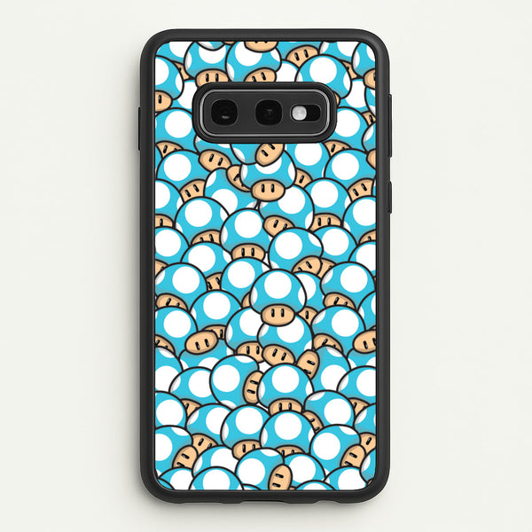 Mushroom Pattern - Light Blue  - The Super Mario Bros Phone Case for Galaxy S10e