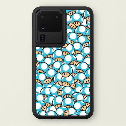 Mushroom Pattern - Light Blue  - The Super Mario Bros Phone Case for Galaxy S20 Ultra