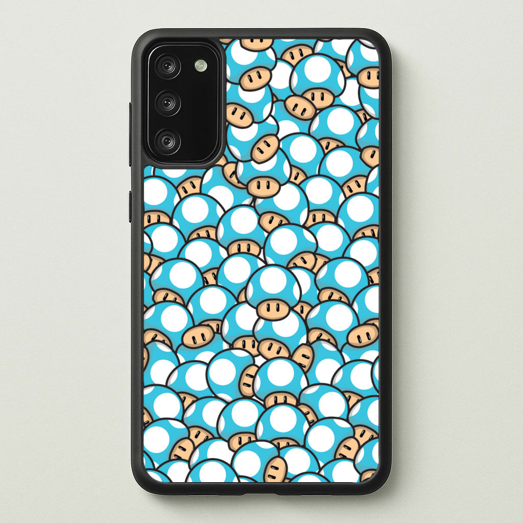 Mushroom Pattern - Light Blue  - The Super Mario Bros Phone Case for Galaxy S20FE
