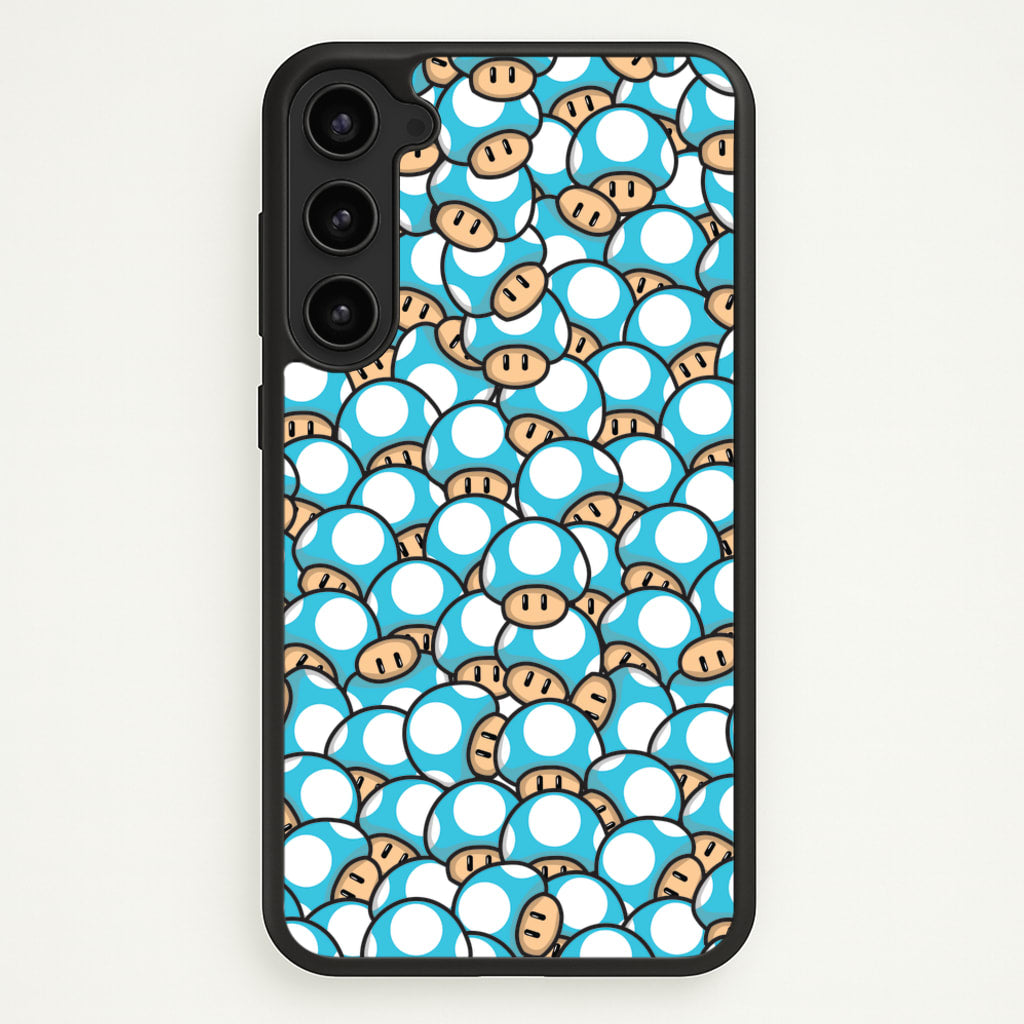 Mushroom Pattern - Light Blue  - The Super Mario Bros Phone Case for Galaxy S23 Plus