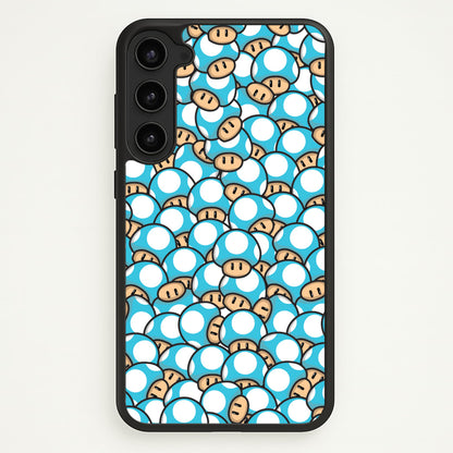 Mushroom Pattern - Light Blue  - The Super Mario Bros Phone Case for Galaxy S23 Plus