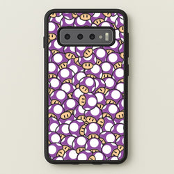 Mushroom Pattern - Purple  - The Super Mario Bros Phone Case for Galaxy S10