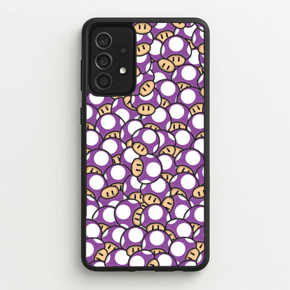 Mushroom Pattern - Purple  - The Super Mario Bros Phone Case for Galaxy A52 / A52s