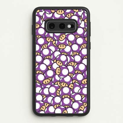 Mushroom Pattern - Purple  - The Super Mario Bros Phone Case for Galaxy S10e
