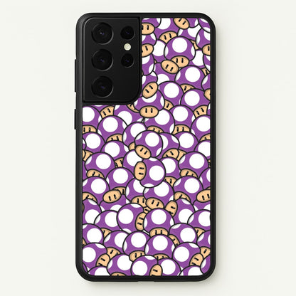 Mushroom Pattern - Purple  - The Super Mario Bros Phone Case for Galaxy S21 Ultra