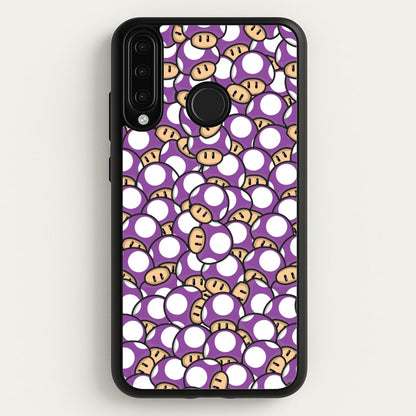 Mushroom Pattern - Purple  - The Super Mario Bros Phone Case for Huawei P30 Lite