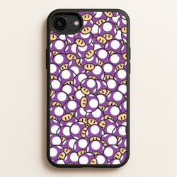 Mushroom Pattern - Purple  - The Super Mario Bros Phone Case for iPhone 6 / 7 / 8 / SE