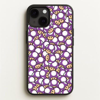 Mushroom Pattern - Purple  - The Super Mario Bros Phone Case for iPhone 13