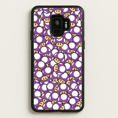 Mushroom Pattern - Purple  - The Super Mario Bros Phone Case for Galaxy S9