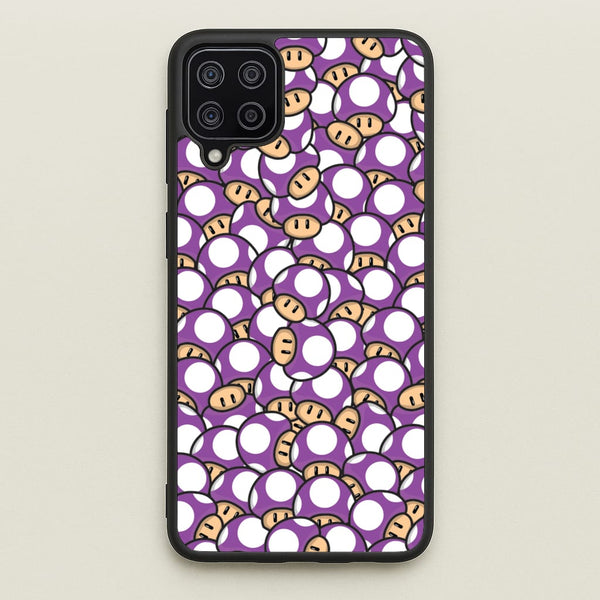 Mushroom Pattern - Purple  - The Super Mario Bros Phone Case for Galaxy A12