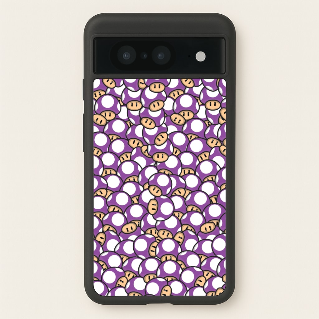 Mushroom Pattern - Purple  - The Super Mario Bros Phone Case for Google Pixel 8