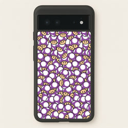 Mushroom Pattern - Purple  - The Super Mario Bros Phone Case for Google Pixel 6